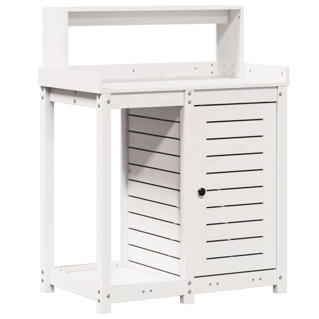 ComfortXL - Station de rempotage haute en Pin massif Avec armoire pour Balcon et Terrasse Blanc 82.5x50x109.5 cm – ComfortXL Outdoor Living - Image 2