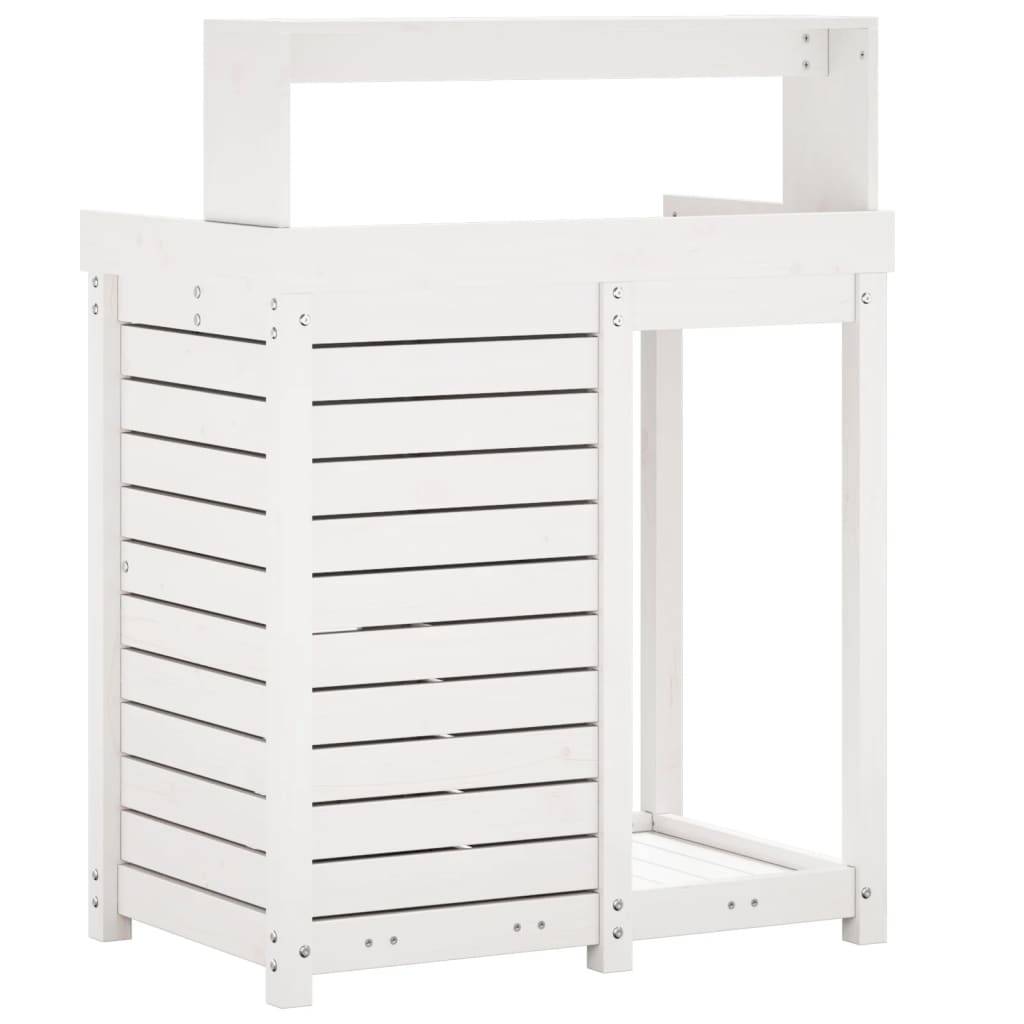 ComfortXL - Station de rempotage haute en Pin massif Avec armoire pour Balcon et Terrasse Blanc 82.5x50x109.5 cm – ComfortXL Outdoor Living - Image 7