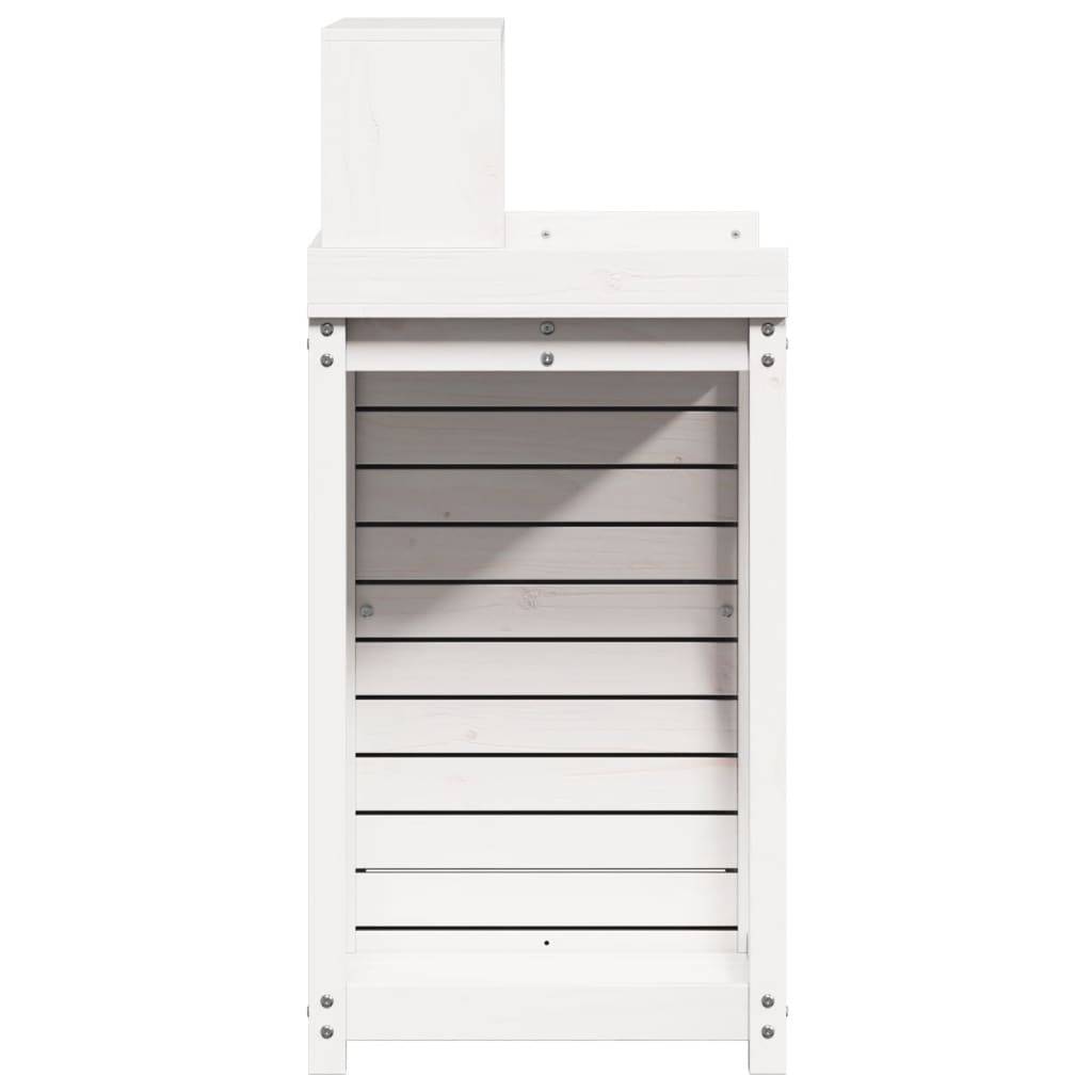 ComfortXL - Station de rempotage haute en Pin massif Avec armoire pour Balcon et Terrasse Blanc 82.5x50x109.5 cm – ComfortXL Outdoor Living - Image 6