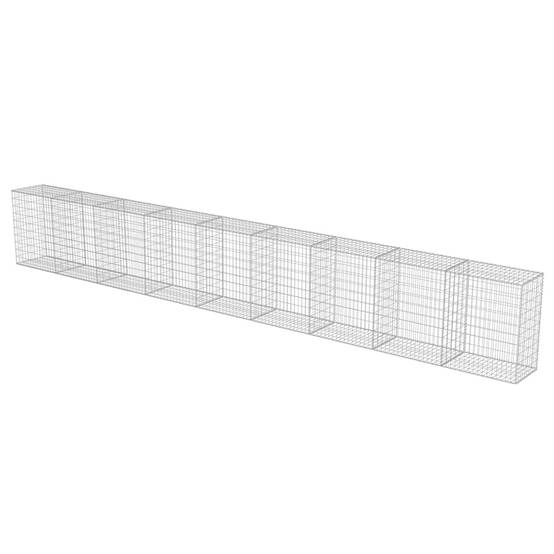 PANGIVO - Mur à gabion avec couvercles Acier galvanisé Argenté 900 x 50 x 100 cm - PANGIVO - Image 4