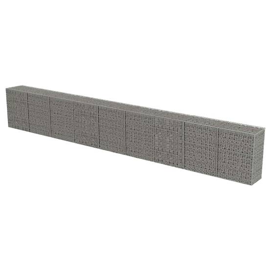 PANGIVO - Mur à gabion avec couvercles Acier galvanisé Argenté 900 x 50 x 100 cm - PANGIVO - Image 2
