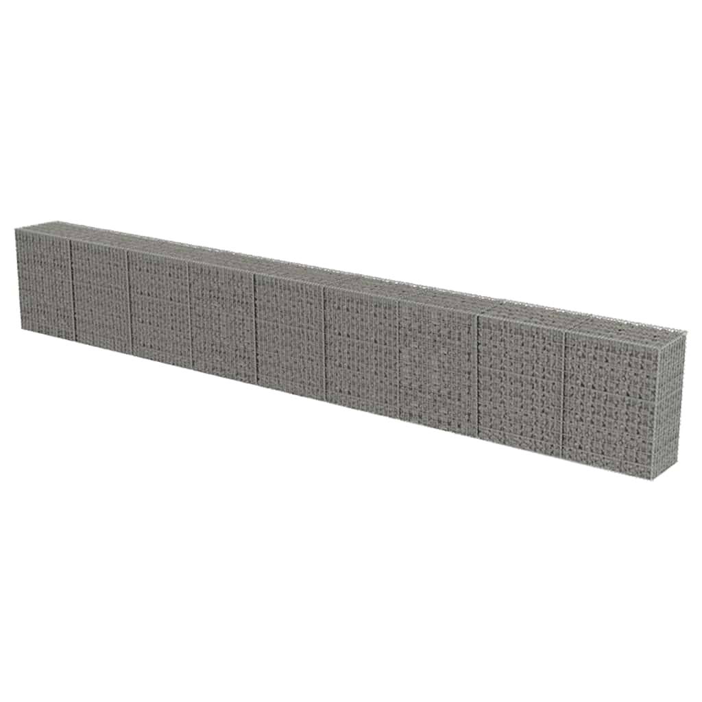PANGIVO - Mur à gabion avec couvercles Acier galvanisé Argenté 900 x 50 x 100 cm - PANGIVO - Image 2