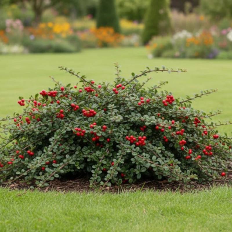 Cotoneaster microphyllus, Cotonéaster à fleurs Blanche - feuillage Semi-Persistant - Pot de 2L - 40/60 cm-  hauteur à maturité De 0,15 m à 0,50 m - Image 3