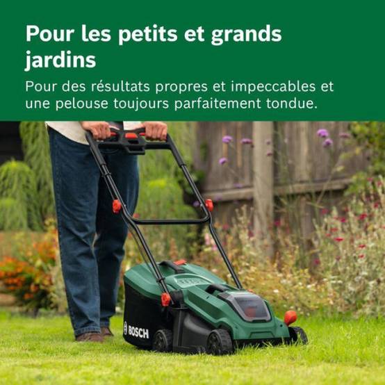 Bosch - Tondeuse sans fil BOSCH - ROTAK18V-32 - Largeur de coupe: 32 cm - Sac 35 L, accessoire de Mulching, batterie et Chargeur - Image 3