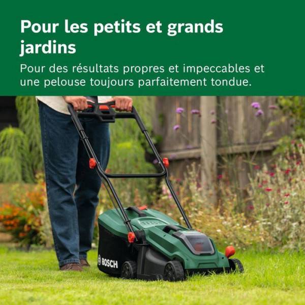 Bosch - Tondeuse sans fil BOSCH - ROTAK18V-32 - Largeur de coupe: 32 cm - Sac 35 L, accessoire de Mulching, batterie et Chargeur - Image 3