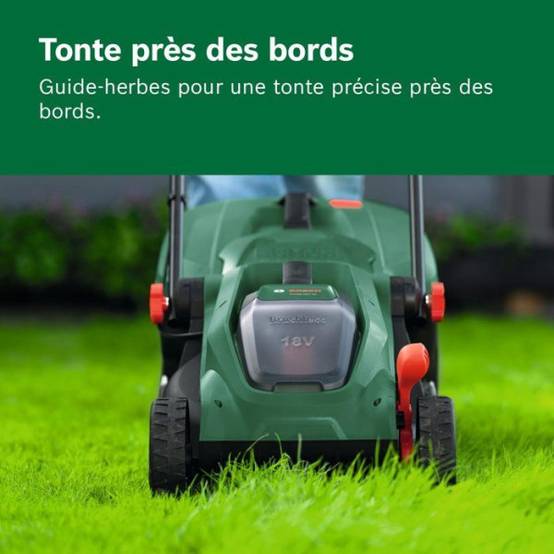 Bosch - Tondeuse sans fil BOSCH - ROTAK18V-32 - Largeur de coupe: 32 cm - Sac 35 L, accessoire de Mulching, batterie et Chargeur - Image 4