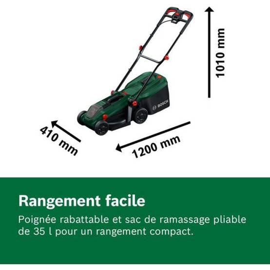 Bosch - Tondeuse sans fil BOSCH - ROTAK18V-32 - Largeur de coupe: 32 cm - Sac 35 L, accessoire de Mulching, batterie et Chargeur - Image 5