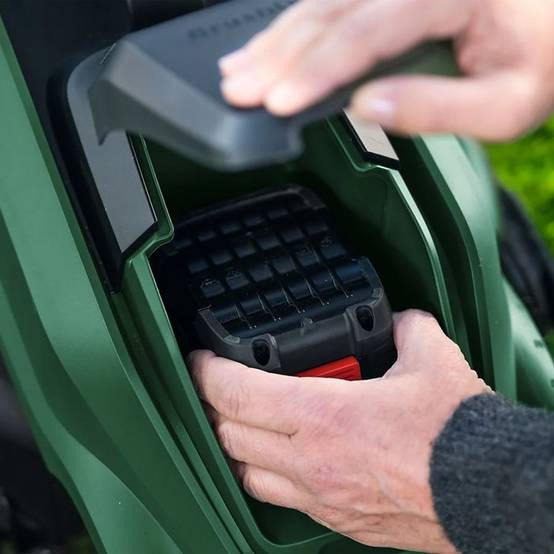 Bosch - Tondeuse sans fil BOSCH - ROTAK18V-32 - Largeur de coupe: 32 cm - Sac 35 L, accessoire de Mulching, batterie et Chargeur - Image 8