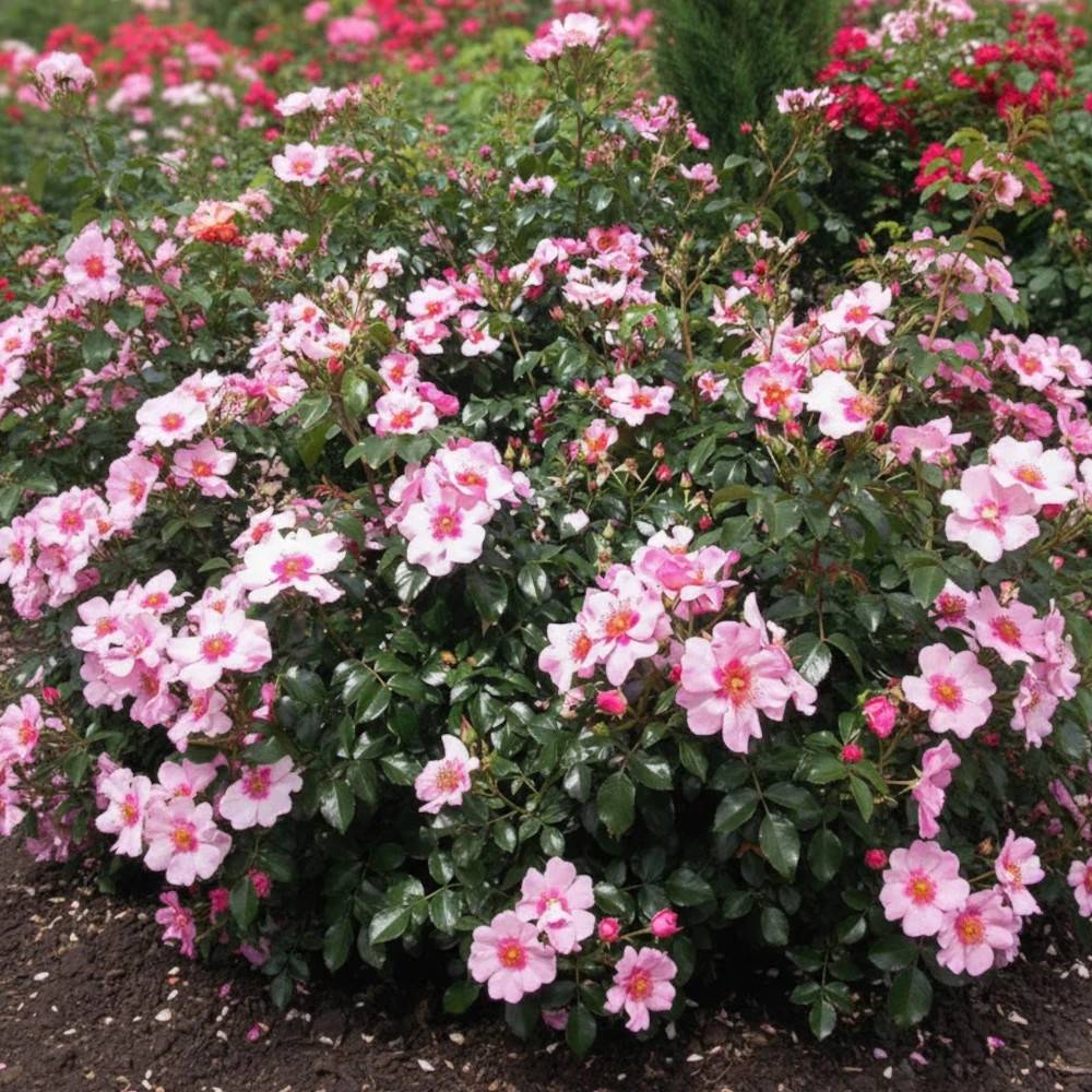 Rosier paysager Peace and Love® 'Chewsunsign' à fleurs Rose/Rouge - feuillage Caduc - Pot de 3L - 20/40 cm - Image 1
