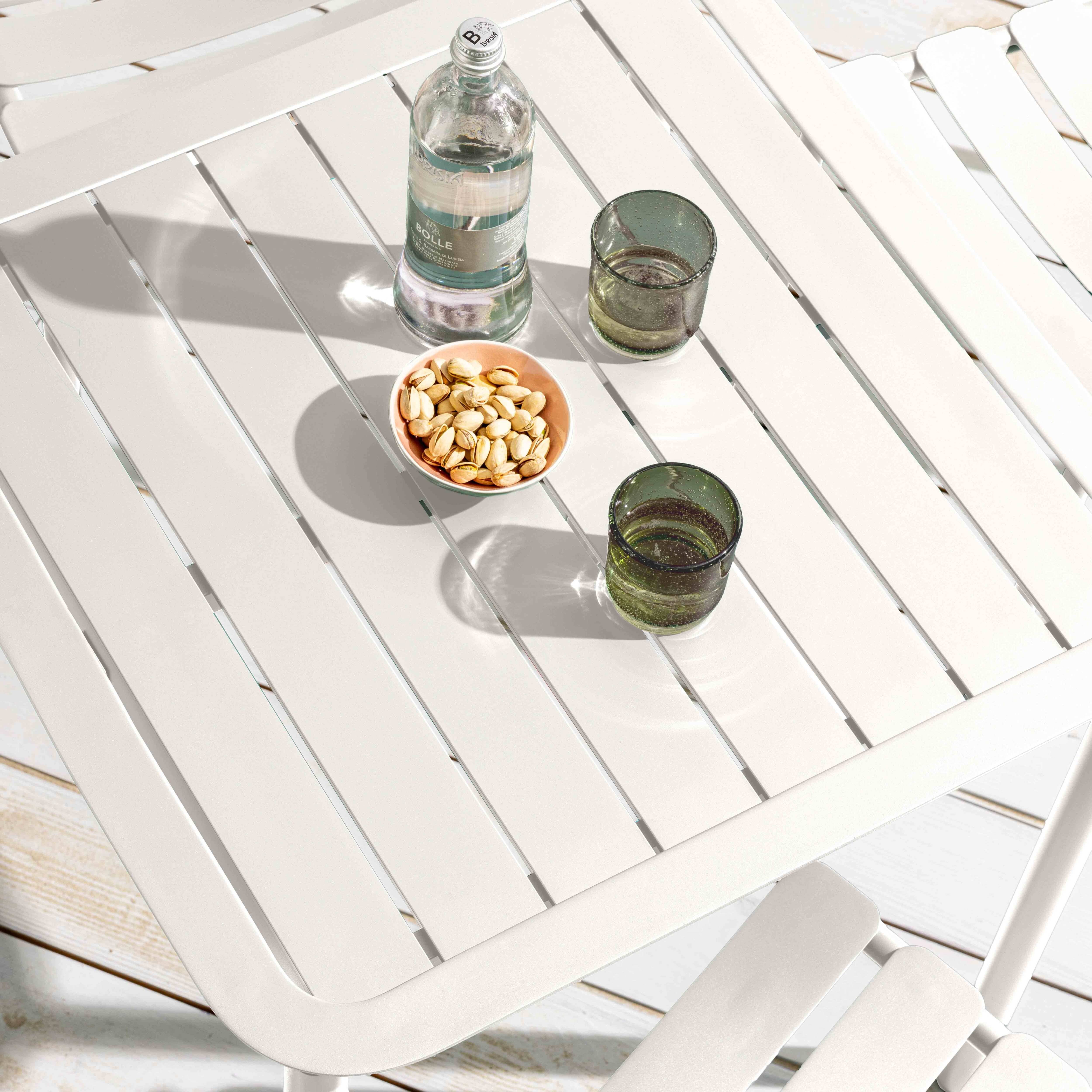 Oviala - Ensemble table de terrasse 70cm et 4 chaises blanc Almada - Oviala - Image 4