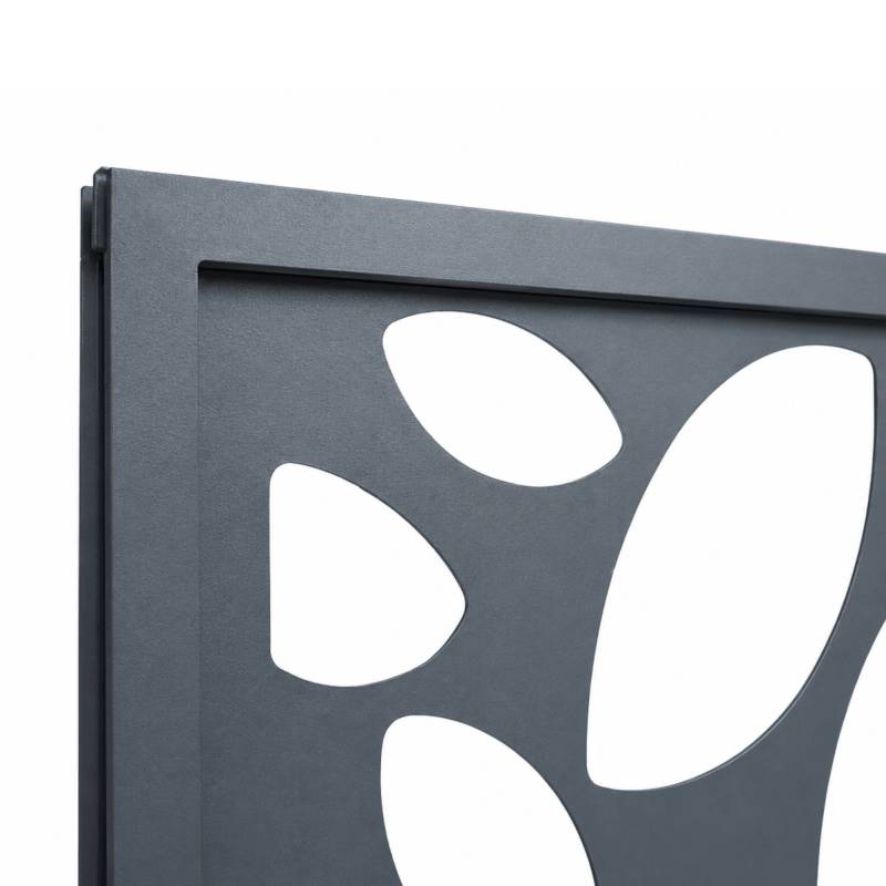 PANNEAU ALU DECOR FEUILLES L 176cm / l 42,8cm pour clôture LARKO - Coloris - Gris anthracite RAL 7016, Largeur - 42,8cm, Longueur - 176cm - Image 2