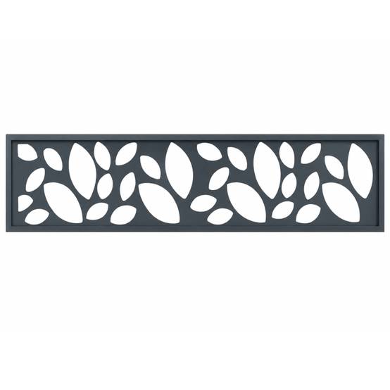 PANNEAU ALU DECOR FEUILLES L 176cm / l 42,8cm pour clôture LARKO - Coloris - Gris anthracite RAL 7016, Largeur - 42,8cm, Longueur - 176cm - Image 1