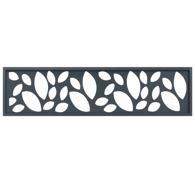 PANNEAU ALU DECOR FEUILLES L 176cm / l 42,8cm pour clôture LARKO - Coloris - Gris anthracite RAL 7016, Largeur - 42,8cm, Longueur - 176cm - Image 1