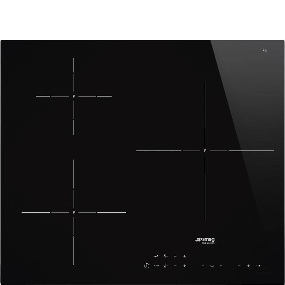Table de cuisson induction 60cm 3 feux 7200w noir SI5632D Smeg - Image 1