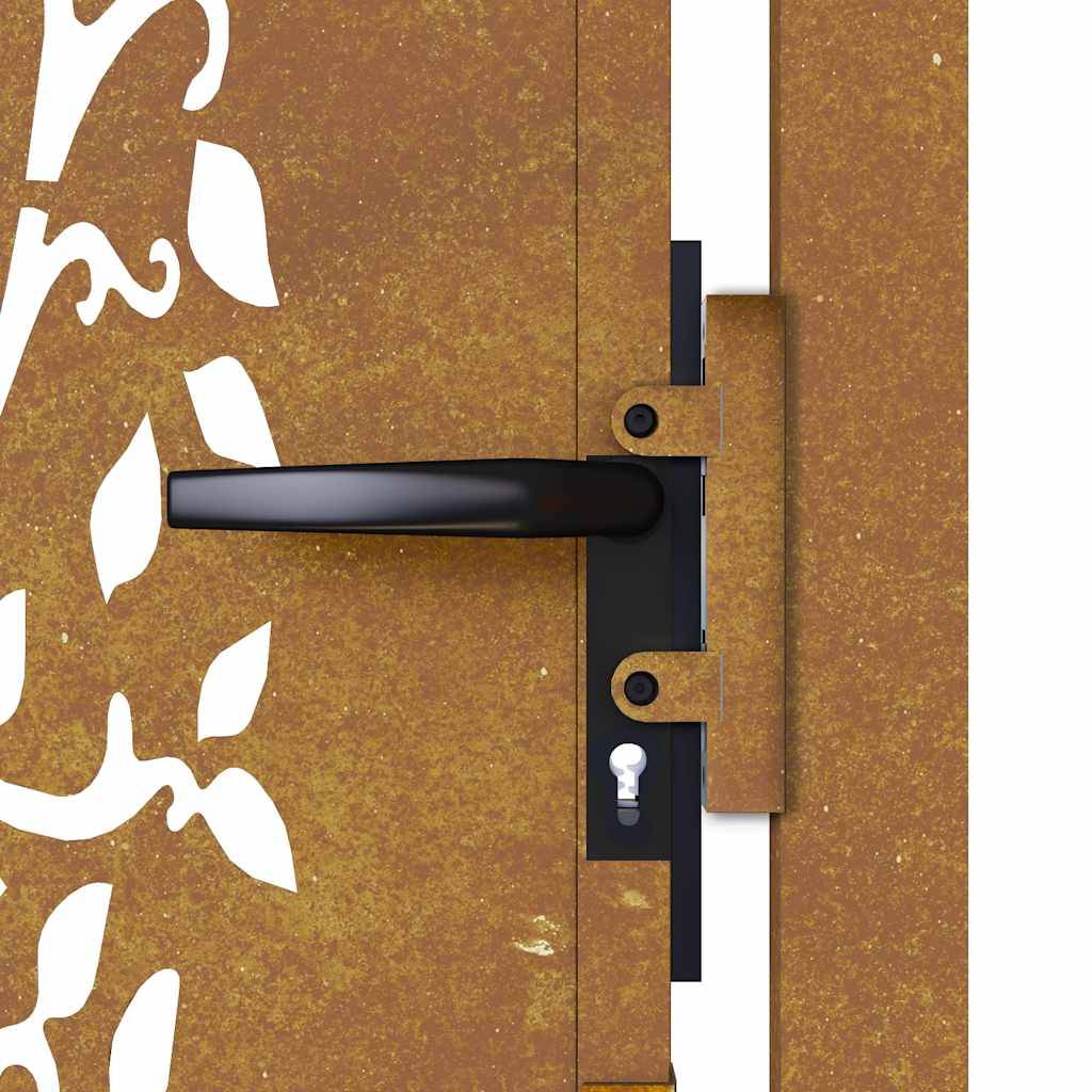 Portail de Jardin Acier Corten Design Arbre Nature Verrouillable pour Entrée de Maison Effet Rouillé 110x130 cm – ComfortXL Outdoor Living - Image 10