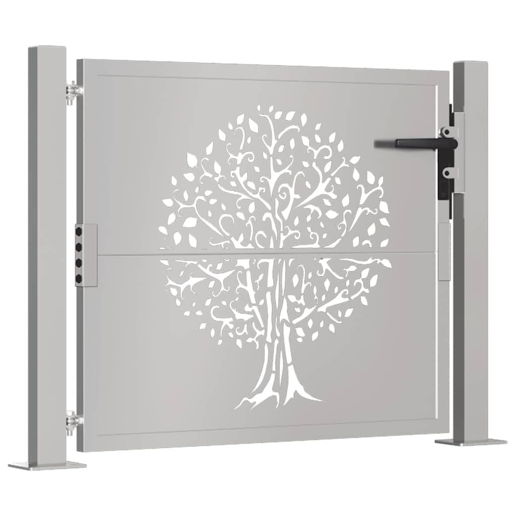 Portail de Jardin Acier Corten Design Arbre Nature Verrouillable pour Entrée de Maison Effet Rouillé 110x130 cm – ComfortXL Outdoor Living - Image 5