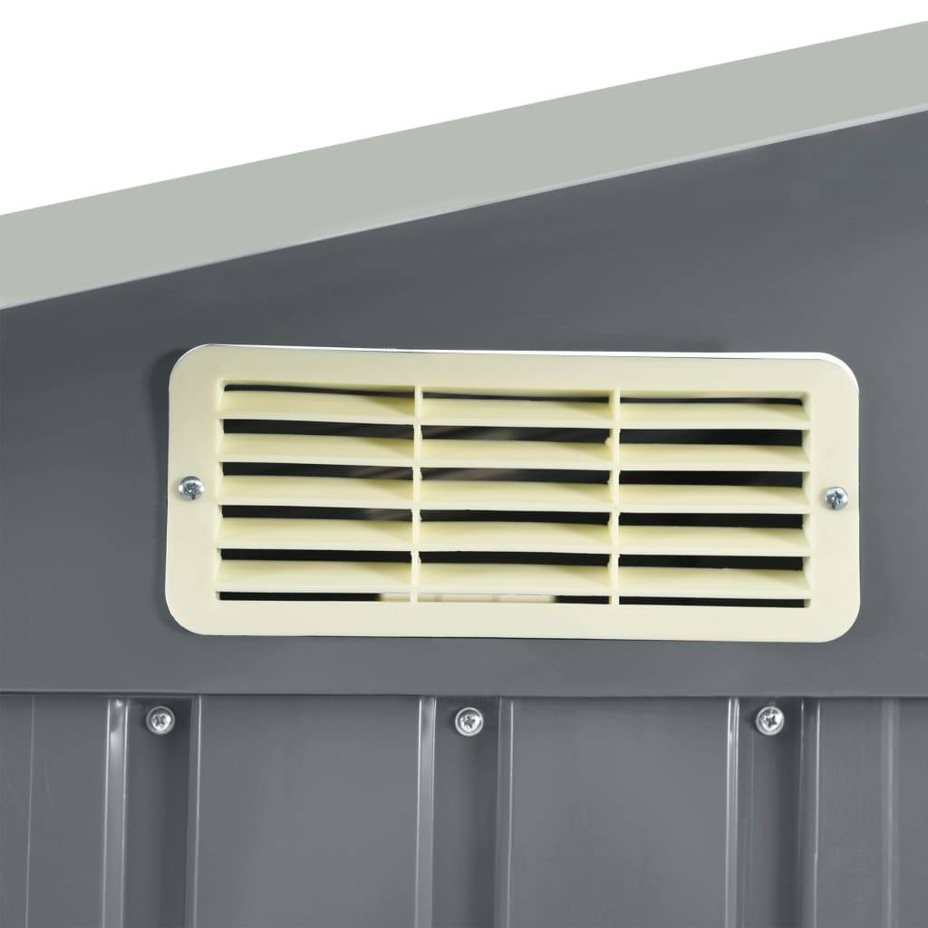 Abri de jardin cabane cabanon maison de stockage remise extérieur hangar outils robuste avec étagère 205 x 130 x 183 cm Fer gris - Image 6