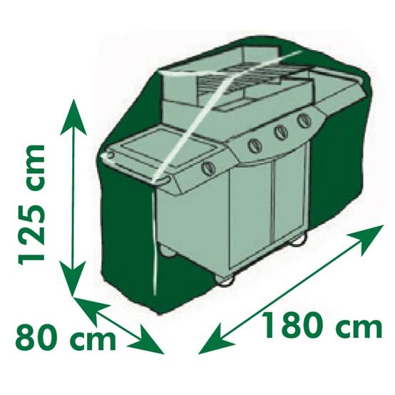 Housse de protection pour barbecue à gaz, Dimensions H125 x 180 x 80 cm - Image 4