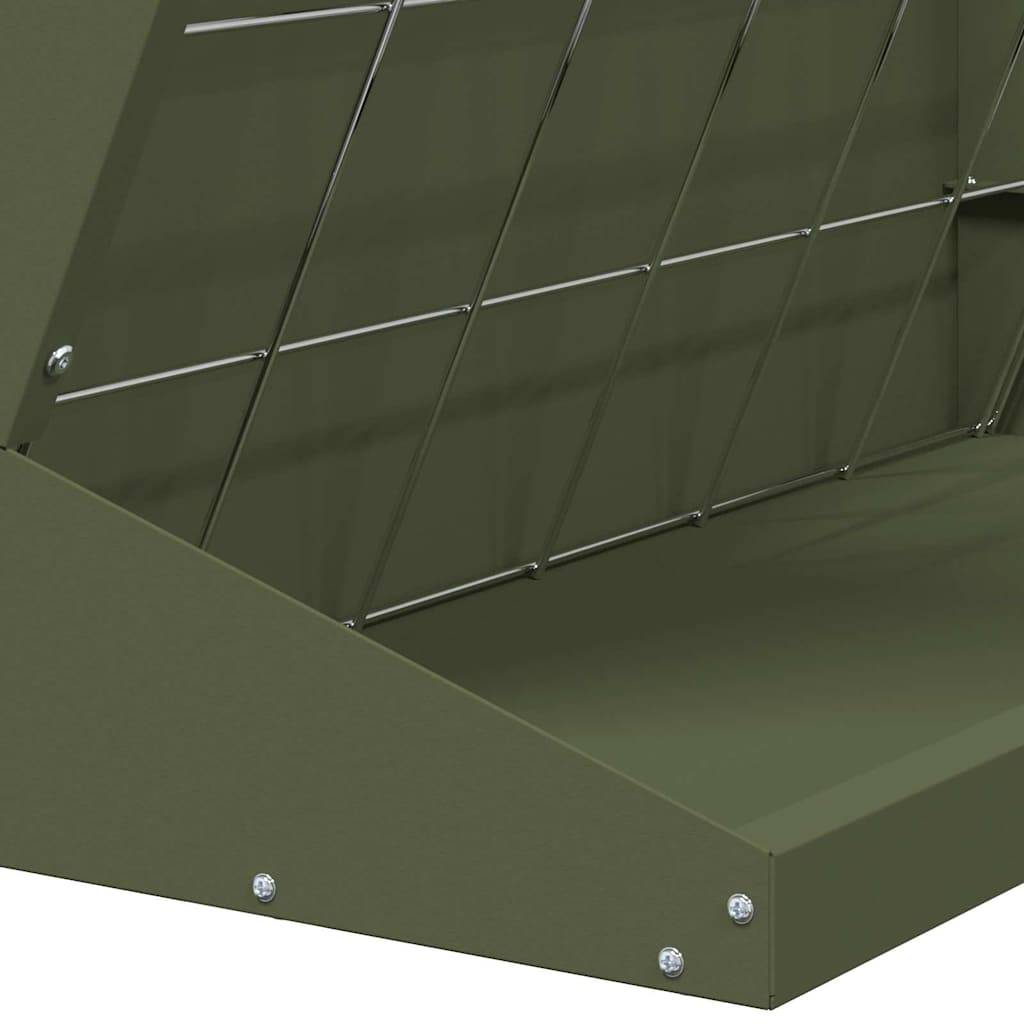 Distributeur Fourrage Acier 5kg Fixation Clôture Vert Olive - ComfortXL Outdoor Living - Image 9