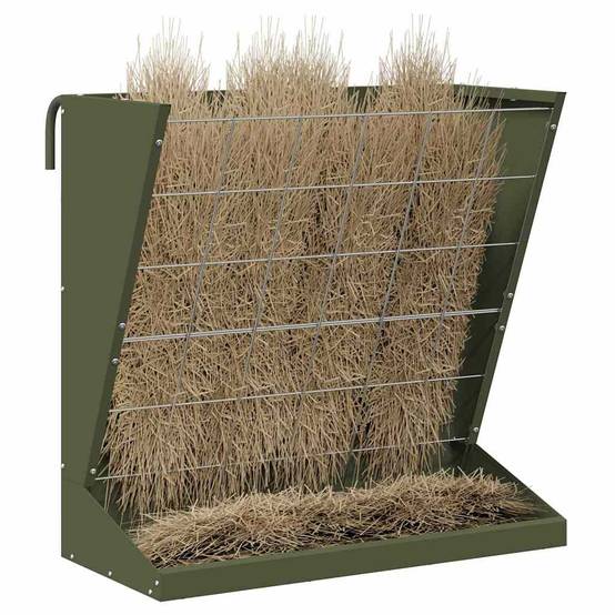 Distributeur Fourrage Acier 5kg Fixation Clôture Vert Olive - ComfortXL Outdoor Living - Image 3