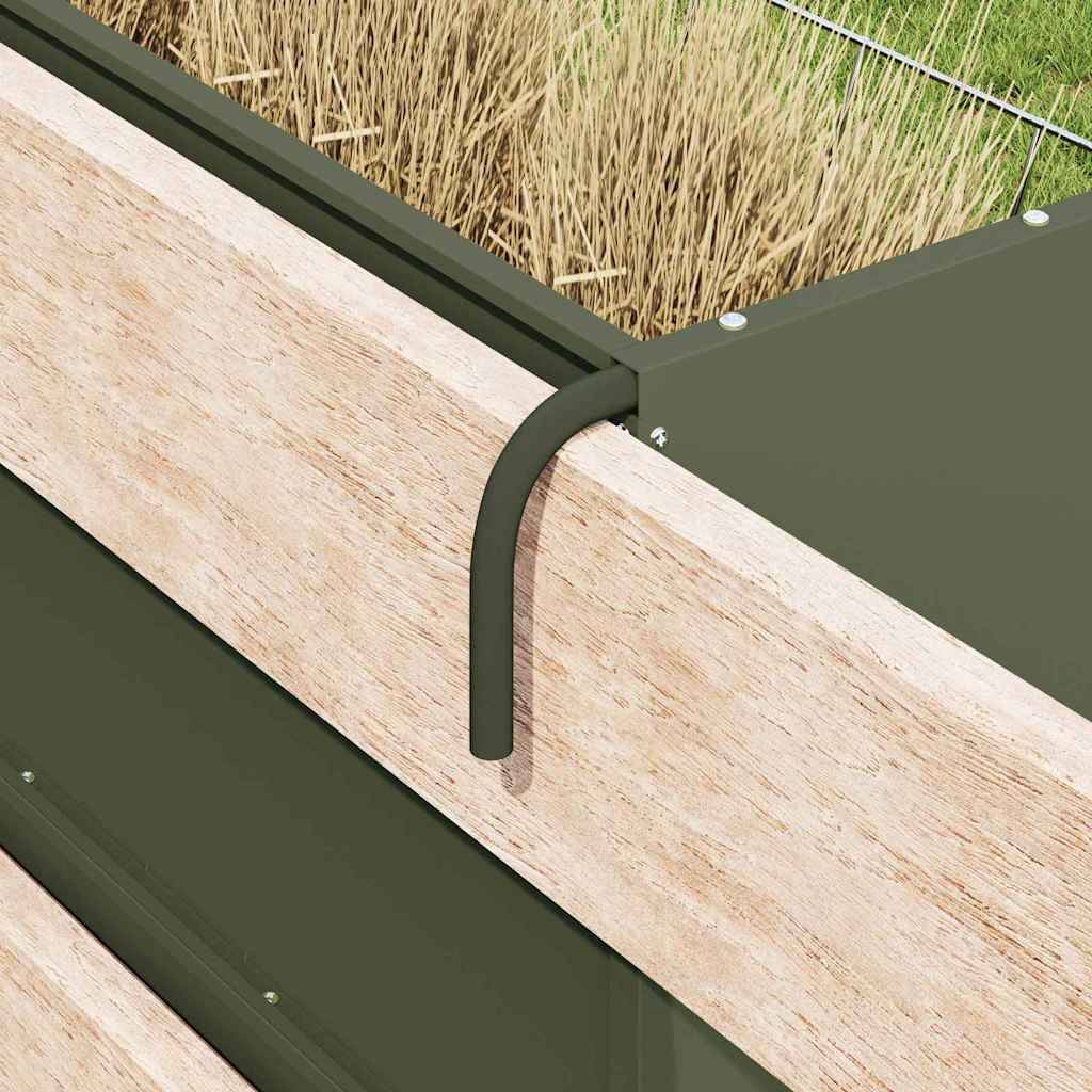 Distributeur Fourrage Acier 5kg Fixation Clôture Vert Olive - ComfortXL Outdoor Living - Image 4