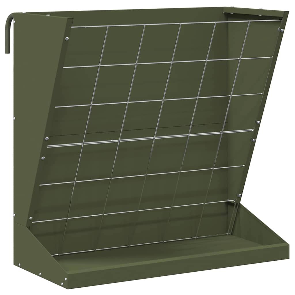 Distributeur Fourrage Acier 5kg Fixation Clôture Vert Olive - ComfortXL Outdoor Living - Image 2