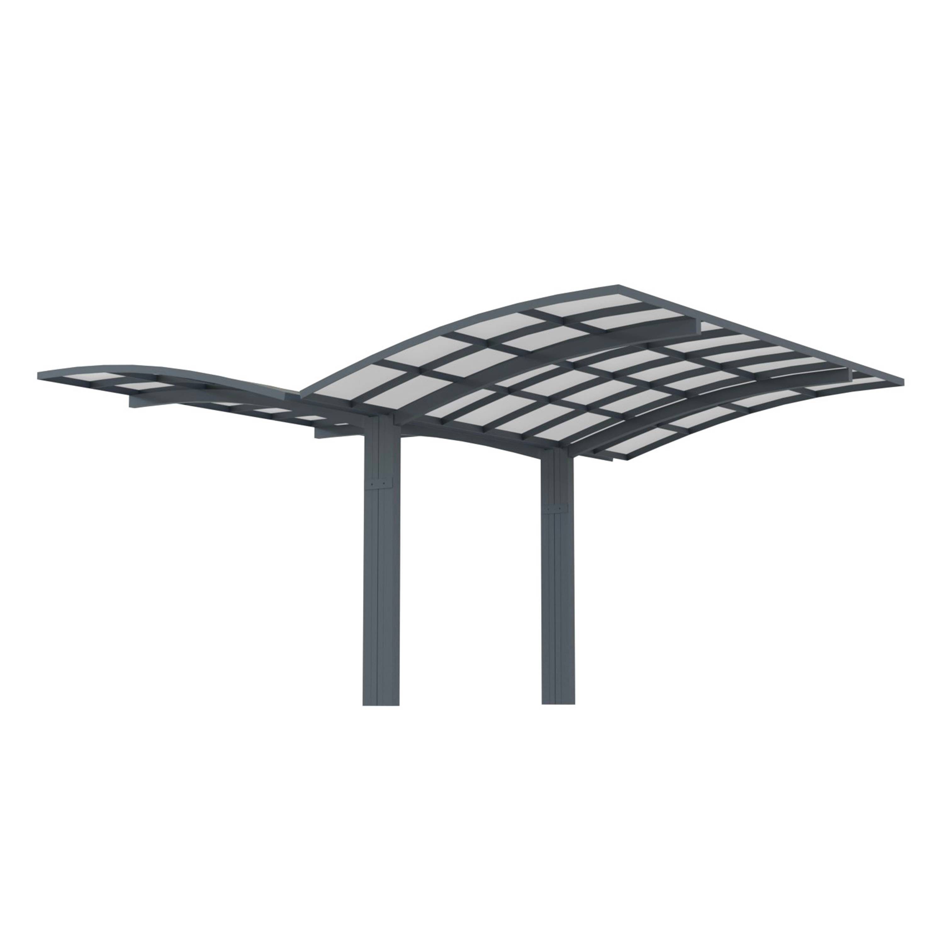 Carport Aluminium Autoportant BOLTON - 500 x 600 - 2 Voiture - Toiture en Polycarbonate Traite Anti-UV - Image 4