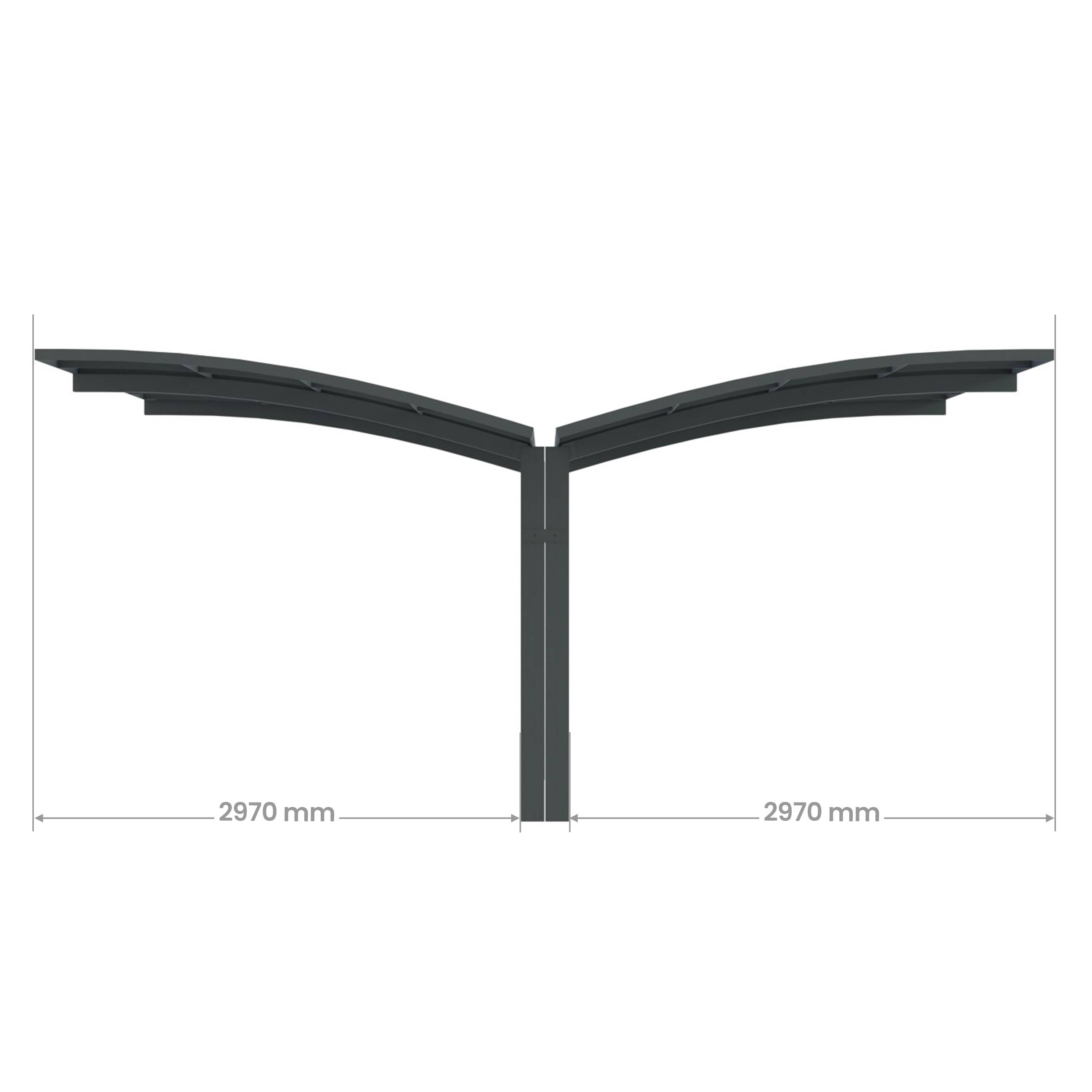 Carport Aluminium Autoportant BOLTON - 500 x 600 - 2 Voiture - Toiture en Polycarbonate Traite Anti-UV - Image 7
