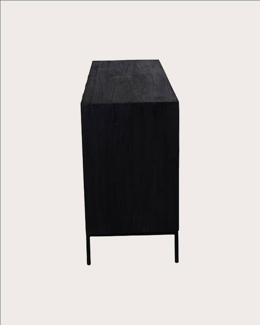 Indra - Buffet bas en teck recyclé bicolore 160 cm - UNIQKA - Image 6