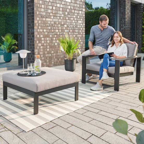 Home Deluxe - Salon de jardin aluminium HOME DELUXE RIO S - anthracite - Image 3