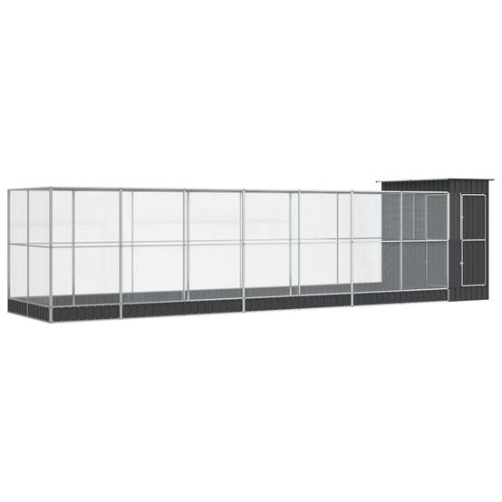 Grande Volière Acier Galvanisé Extension Argent 830x203x216cm - ComfortXL Outdoor Living - Image 2