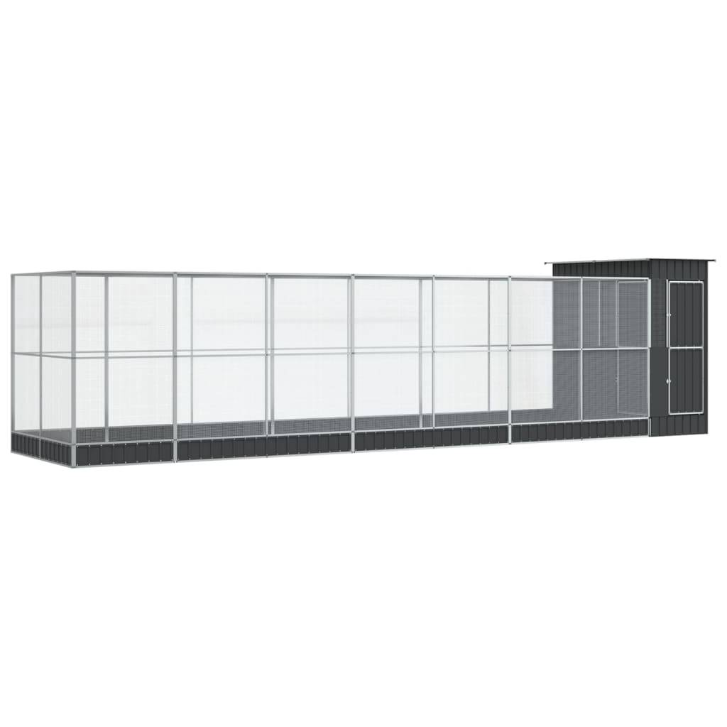 Grande Volière Acier Galvanisé Extension Argent 830x203x216cm - ComfortXL Outdoor Living - Image 2