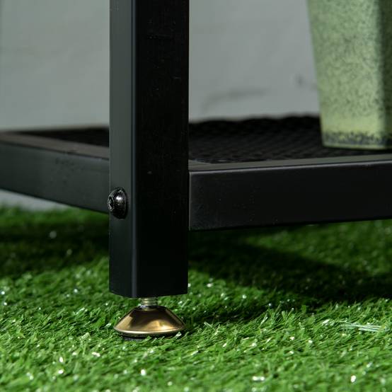 Étagère pour plantes Fer Balcon Terrasse Présentoir 4 Niveaux 91x25x83cm Noir - ComfortXL Outdoor Living - Image 9
