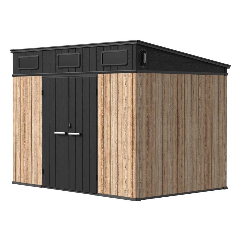Abri de jardin en résine 6,03 m² aspect bois avec plancher Jôbu Woodizy - Image 5