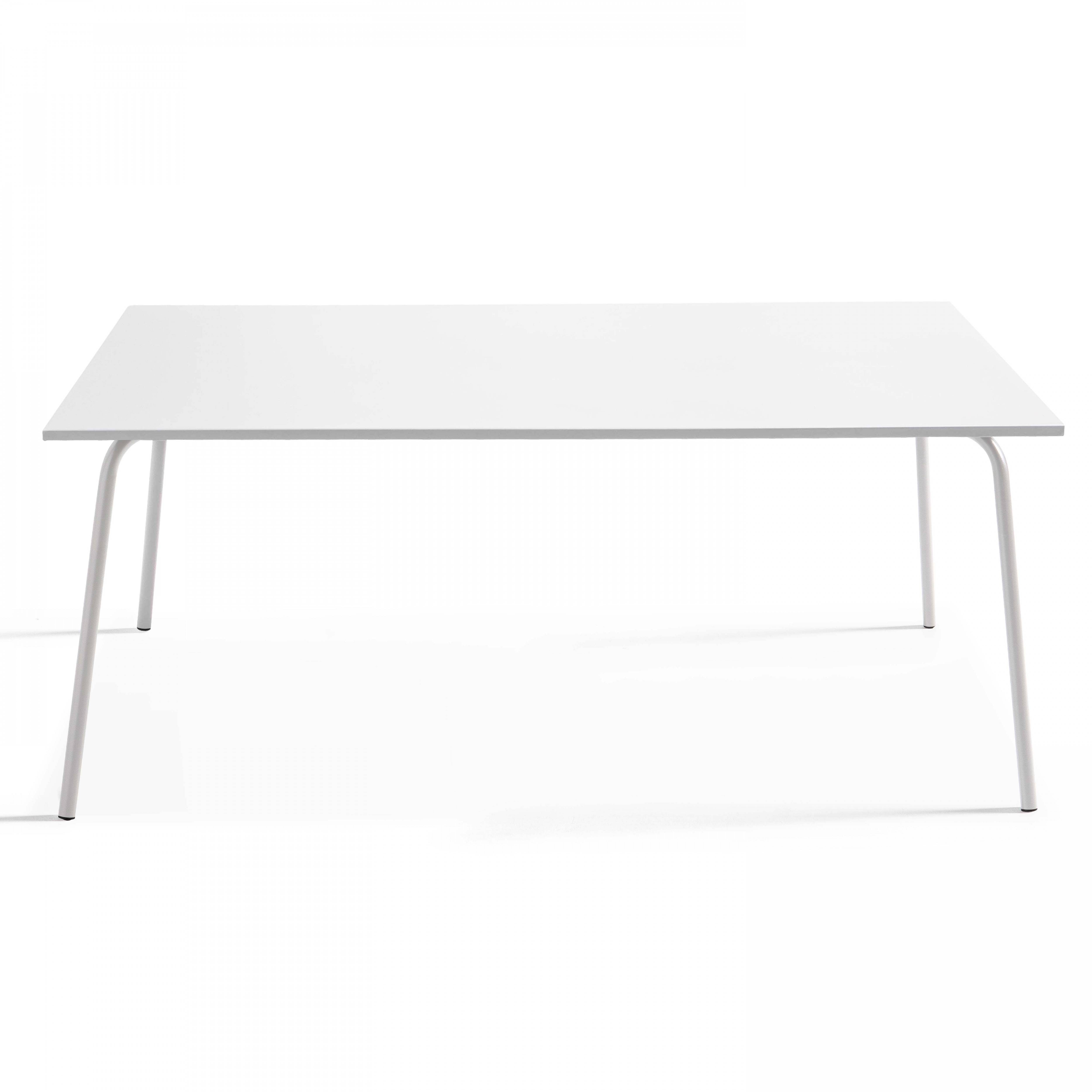 Oviala - Table de jardin rectangulaire en métal blanc - Oviala - Image 2