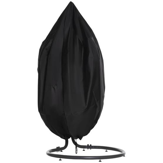 Housse de protection tissu Oxford pour fauteuil suspendu œuf imperméable noir 115x190 cm - ComfortXL Outdoor Living - Image 2