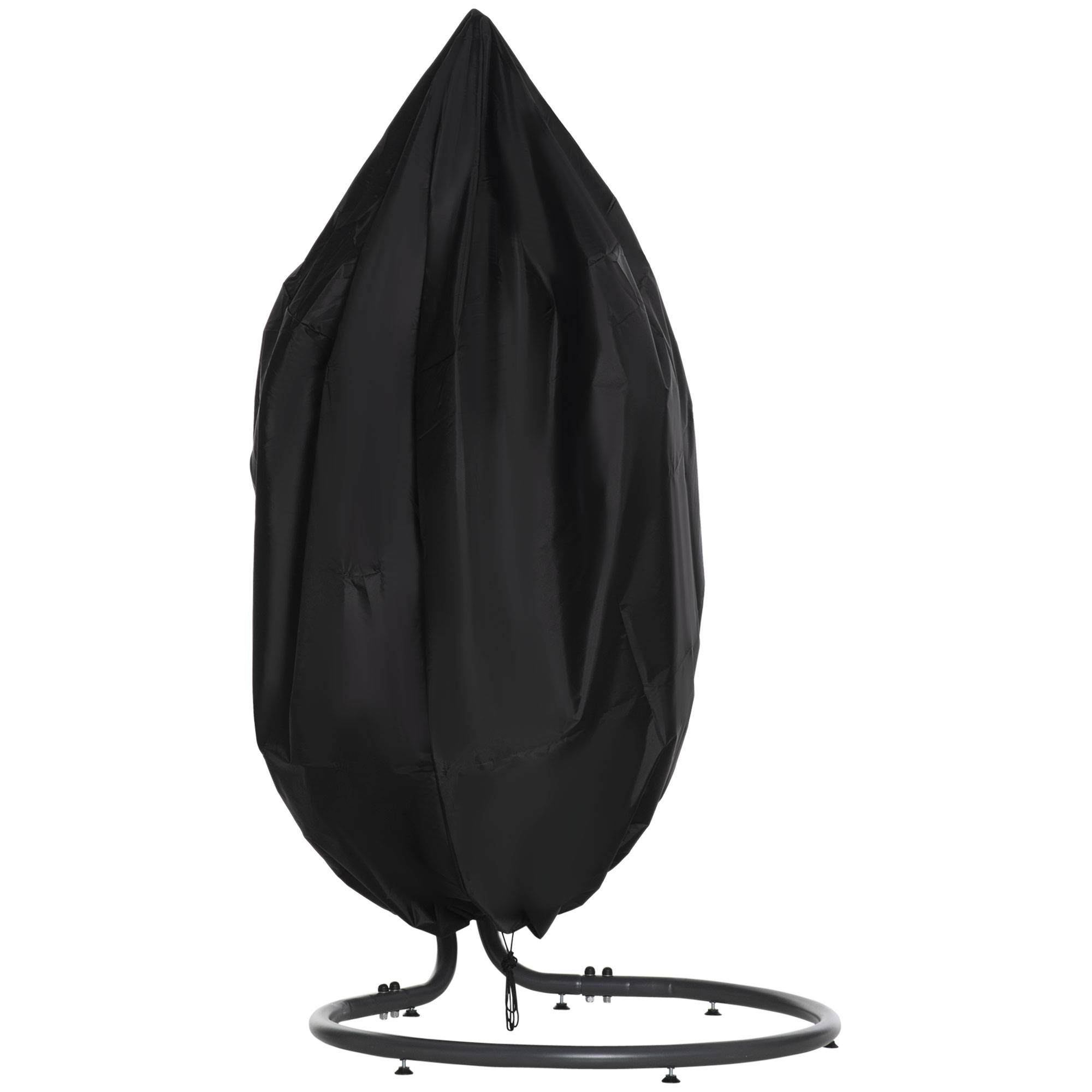 Housse de protection tissu Oxford pour fauteuil suspendu œuf imperméable noir 115x190 cm - ComfortXL Outdoor Living - Image 2
