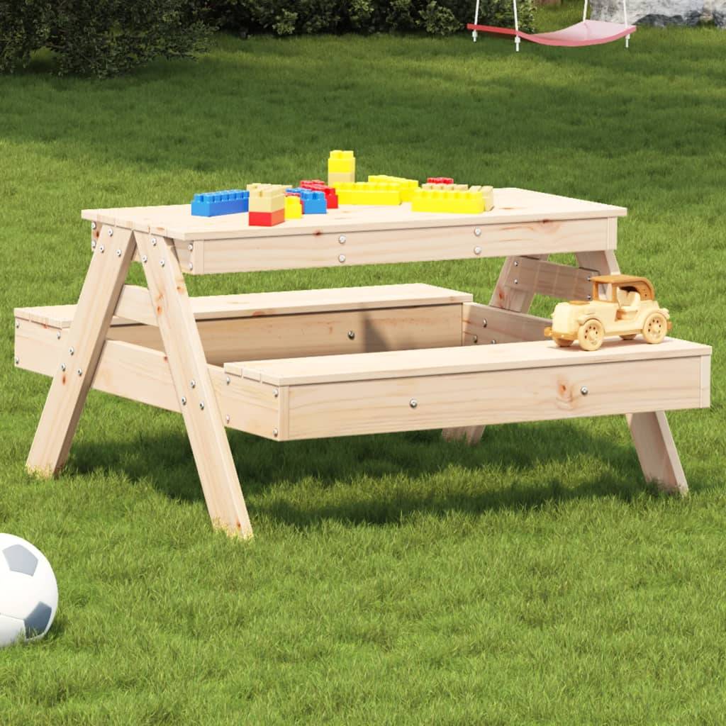 PANGIVO - Table de pique-nique pour enfants bois massif de pin 88 x 97 x 52 cm - PANGIVO - Image 1