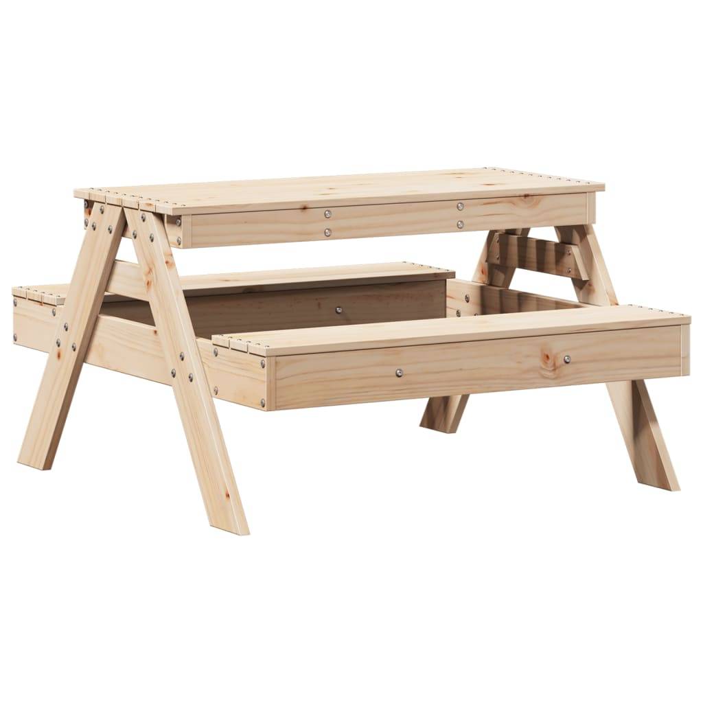 PANGIVO - Table de pique-nique pour enfants bois massif de pin 88 x 97 x 52 cm - PANGIVO - Image 2