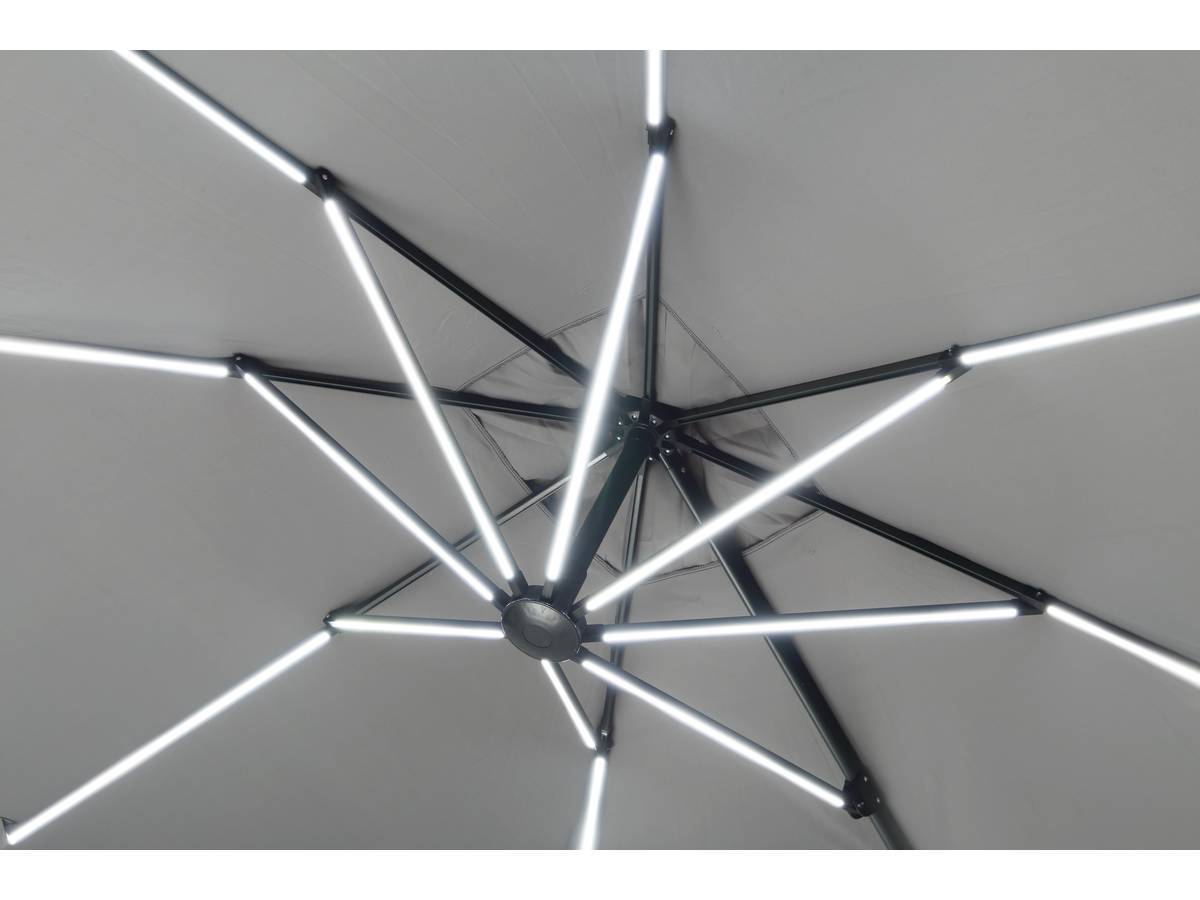 Habitat Et Jardin - Parasol Jardin Déporté Avec Led "sun 4 Luxe" - 3 X 4 M - Gris -habitat Et Jardin - Image 4