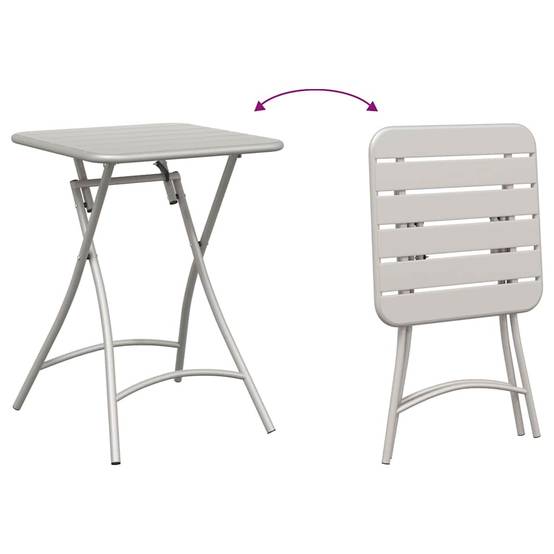 Ensemble table et chaises de jardin pliantes en Acier pour balcon 2 places Beige – ComfortXL Outdoor Living - Image 8