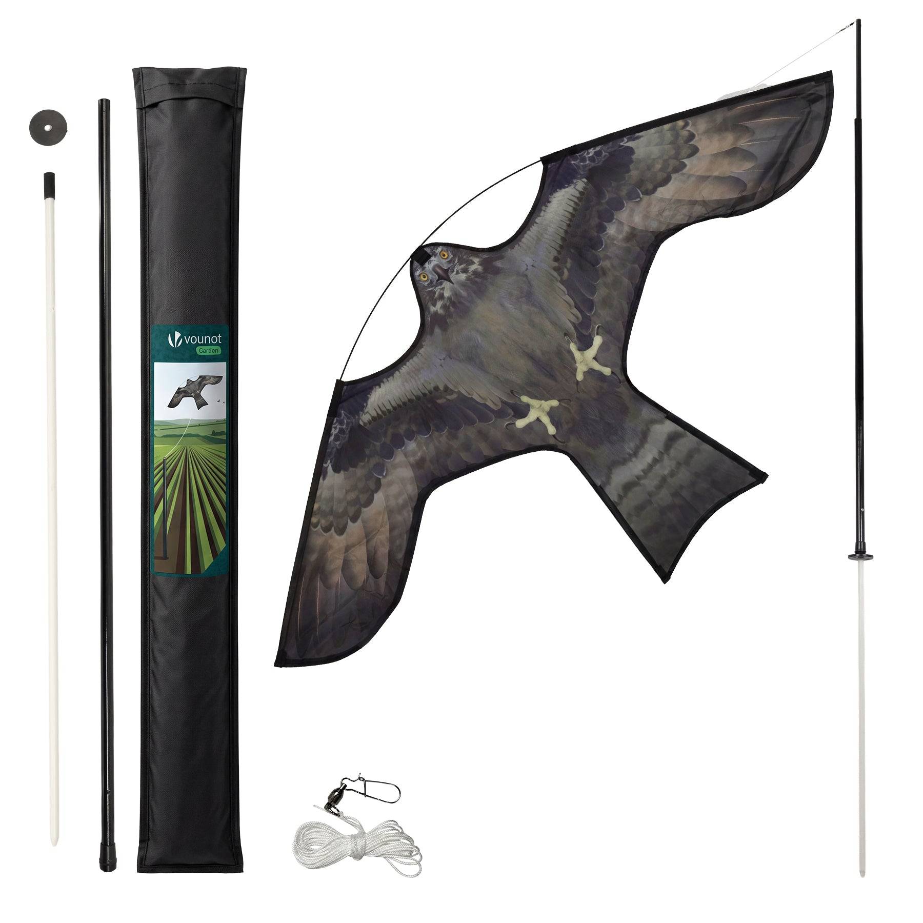 Cerf volant anti oiseaux effaroucheur avec mat Faucon modele F - Image 1
