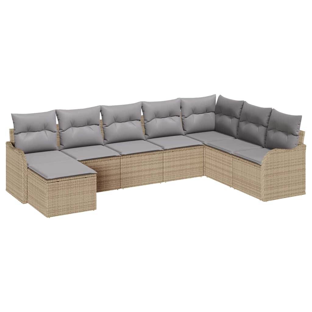 ComfortXL - Grand Salon de Jardin 8 Places en Polyrotin Modulable avec Coussins Confortables Beige – ComfortXL Outdoor Living - Image 2