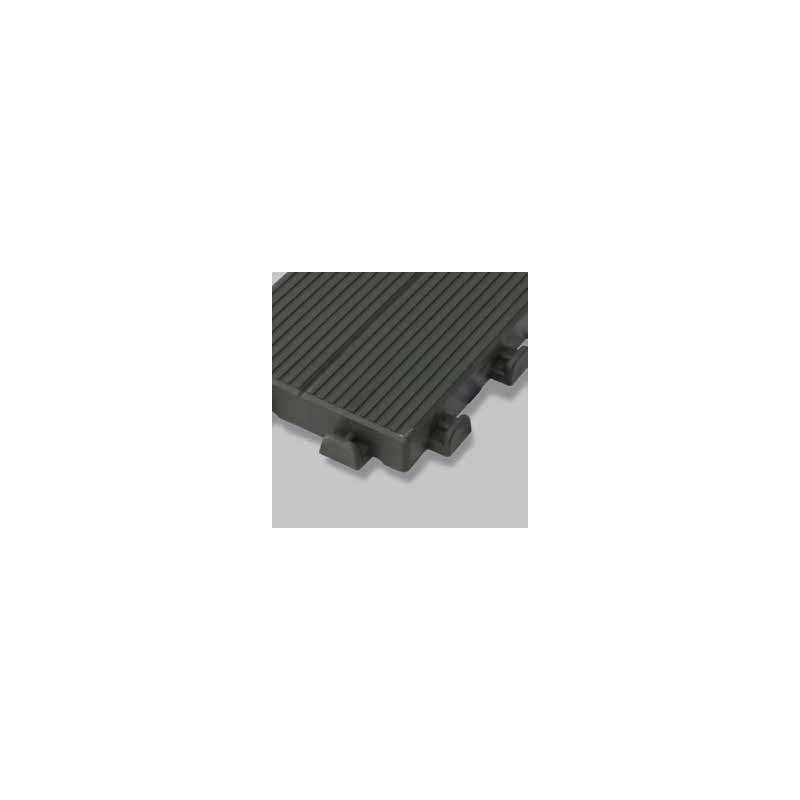 Lame de terrasse clipsable autoportante (finition striée) - Gris anthracite 116 x 14 cm - Jardinex - Image 4
