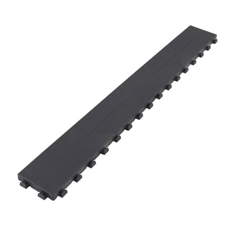 Lame de terrasse clipsable autoportante (finition striée) - Gris anthracite 116 x 14 cm - Jardinex - Image 1