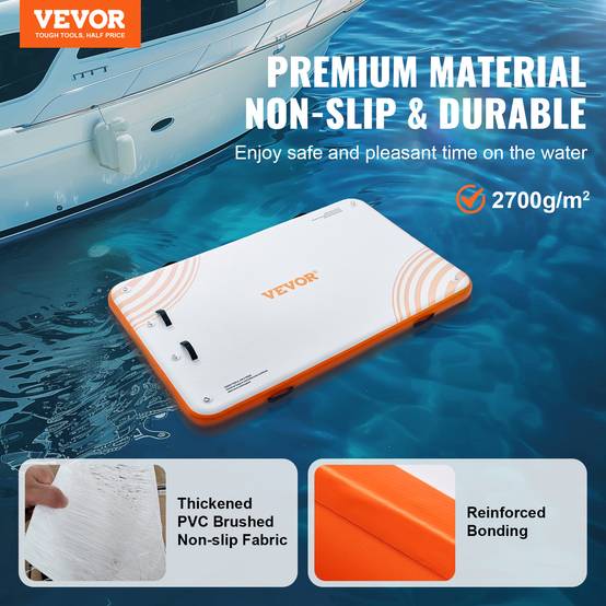 Quai flottant gonflable de 6 x 5 pi VEVOR, tapis flottant antidérapant Quai flottant gonflable de 6 x 5 pi VEVOR, tapis flottant antidérapant