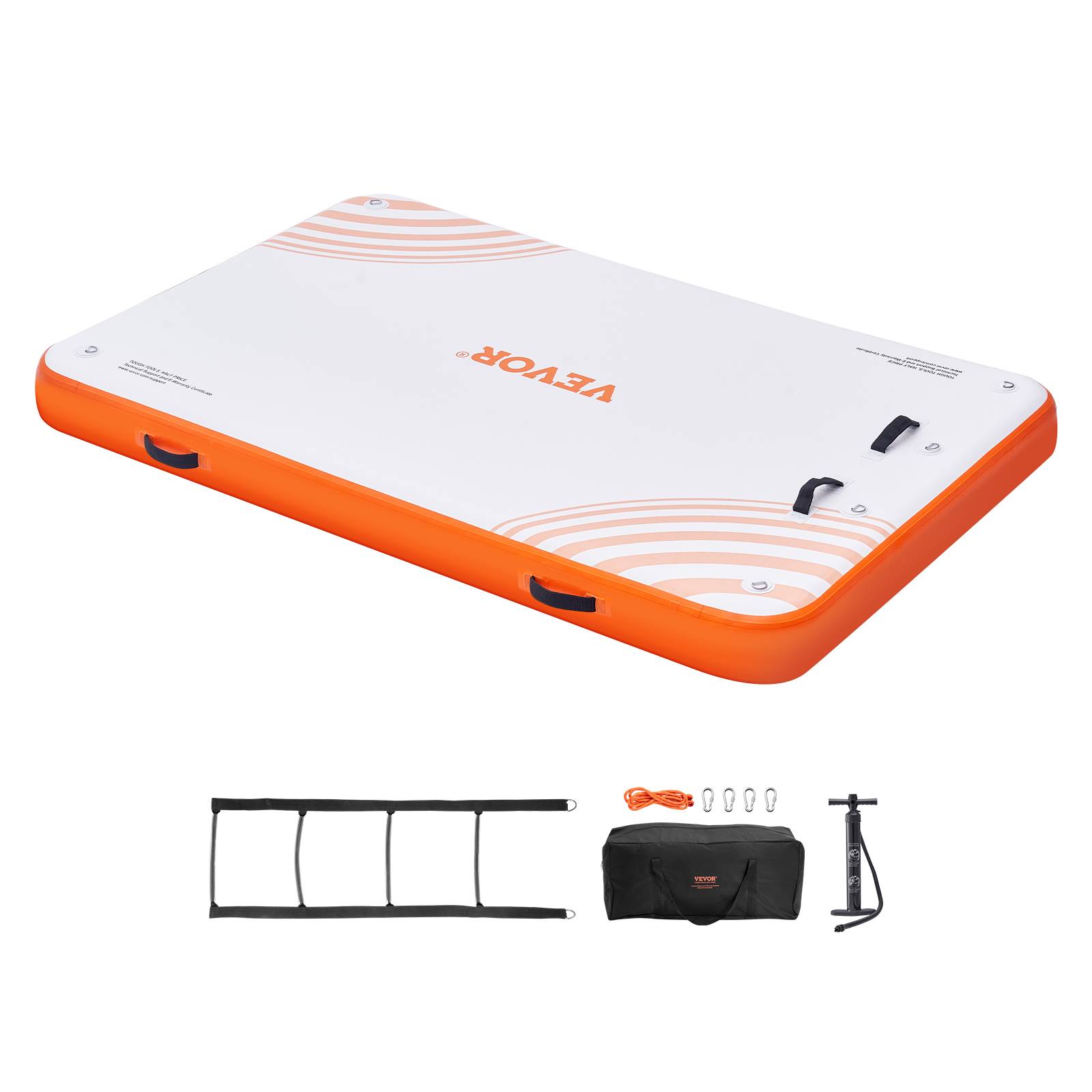 Plateforme flottante gonflable rectangulaire 2,4x1,8m, quai gonflable avec sac, échelle, pompe, île piscine lac mer plage | Leroy Merlin