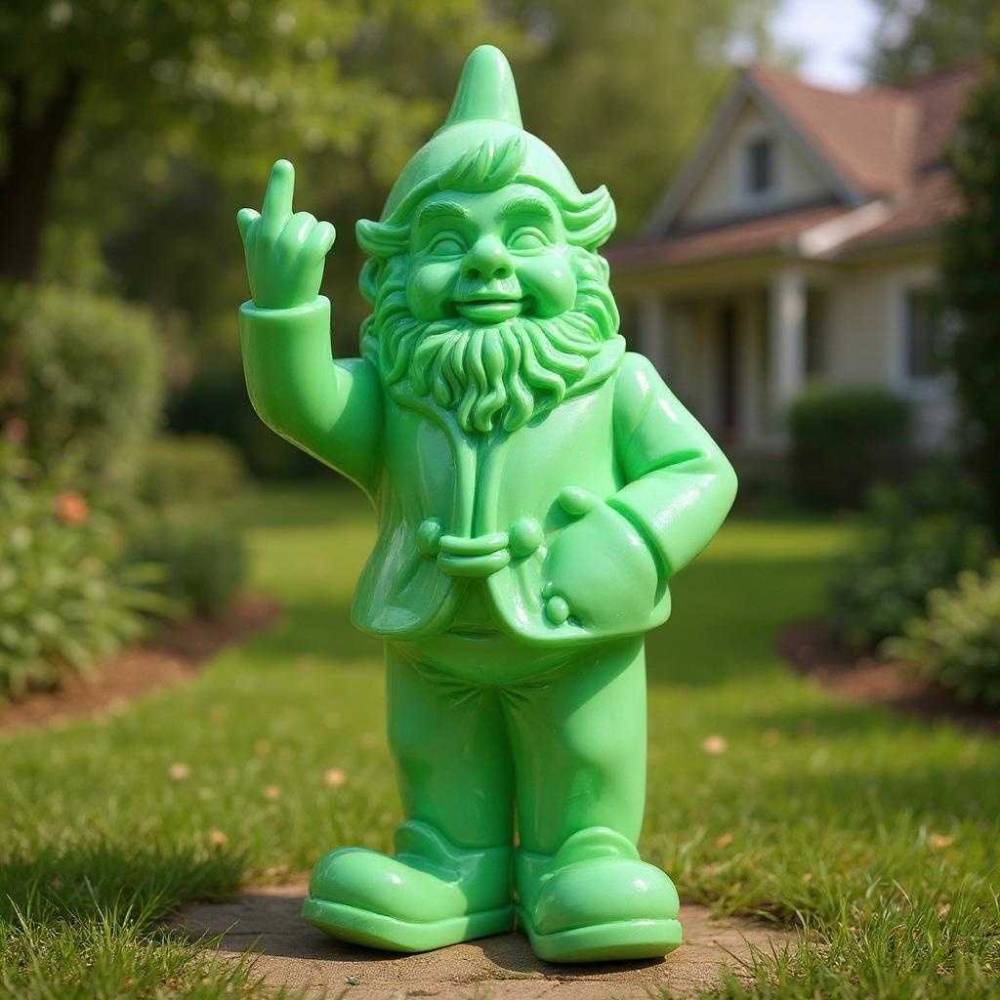 Nain de jardin insolent 2 doigts d'honneur