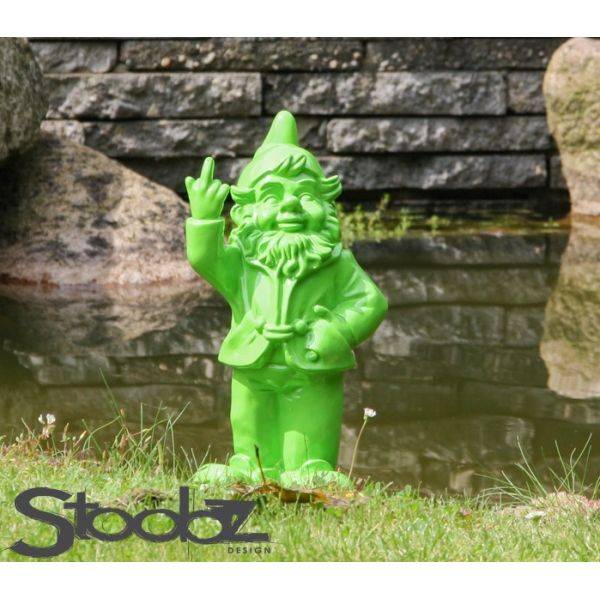 Stoobz - Nain de jardin en résine doigt d'honneur 7 x 8 x 20 cm Vert Stoobz - Image 7