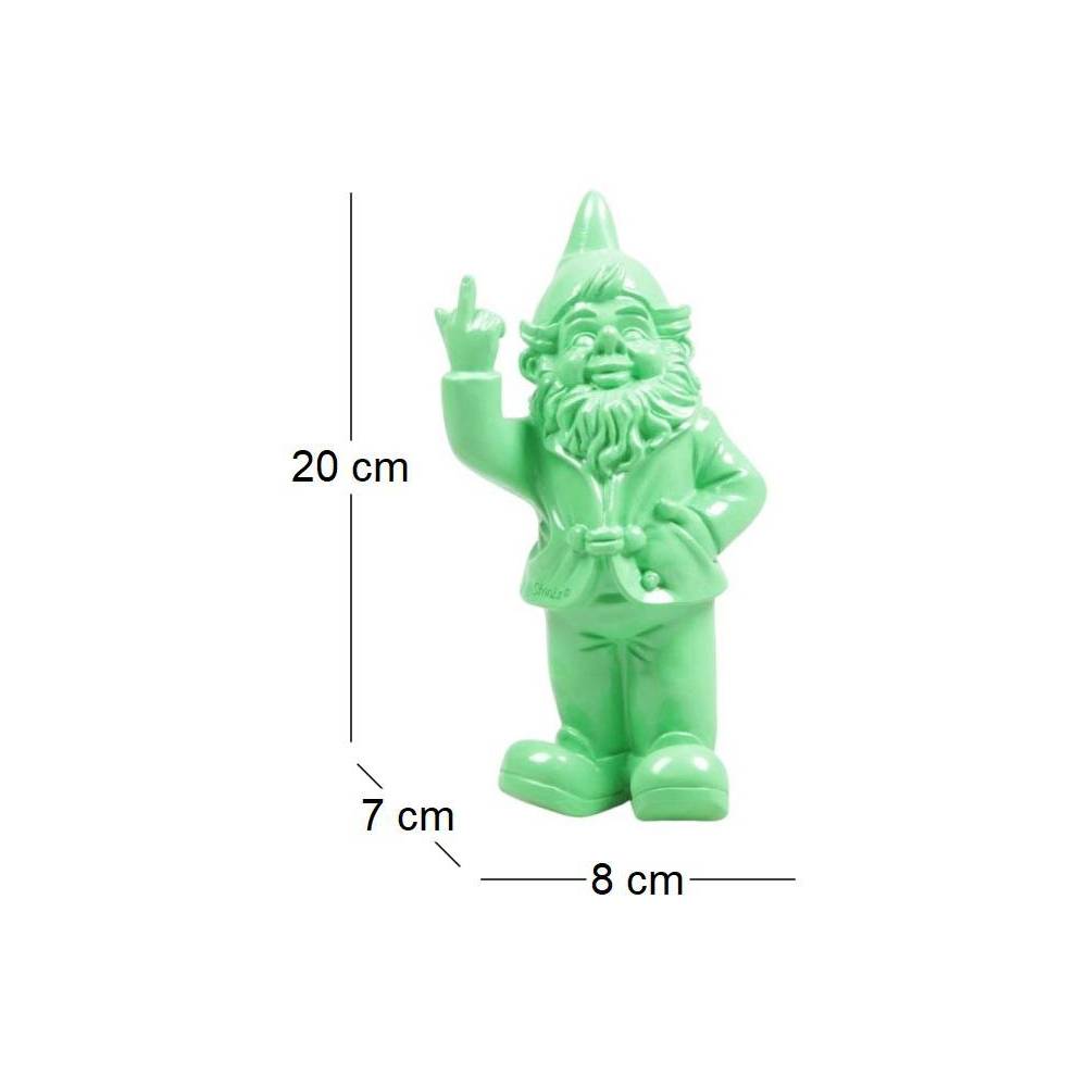 Stoobz - Nain de jardin en résine doigt d'honneur 7 x 8 x 20 cm Vert - Image 3